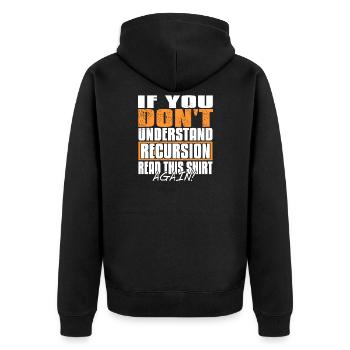 Programmer - Unisex Premium Organic Zip Hoodie - black - Back - Nico (187cm)