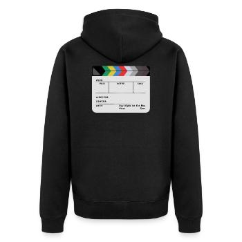 Clapperboard design blank - Unisex Premium Organic Zip Hoodie - black - Back - Nico (187cm)