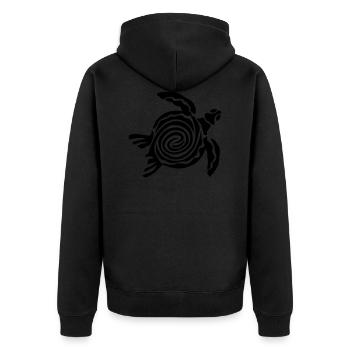 Turtle Nature Wild Wildness Gift Idea - Unisex Premium Organic Zip Hoodie - black - Back - Nico (187cm)