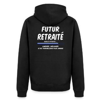 FUTUR Retraité - Veste à capuche bio Premium Unisexe - noir - Dos - Nico (187cm)