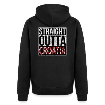 Straight Outta Croatie coloré - Veste à capuche bio Premium Unisexe - noir - Dos - Nico (187cm)