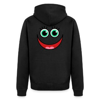Lustiges Gesicht Augen Design - Unisex Premium Bio Zip Hoodie - Schwarz - Hinten - Nico (187cm)
