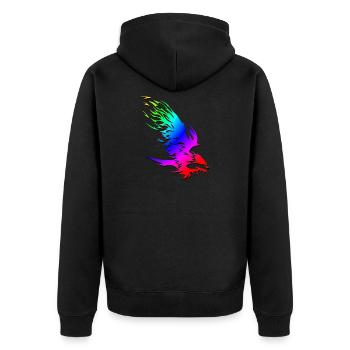 Eagle | Oiseau de proie attaque chasseur sauvage coloré - Veste à capuche bio Premium Unisexe - noir - Dos - Nico (187cm)