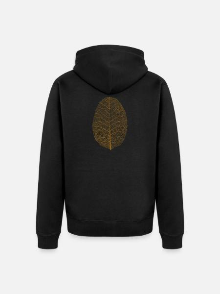 golden leaf - Unisex Premium Organic Zip Hoodie - black