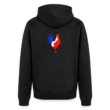 coq bleu blanc rouge - Veste à capuche bio Premium Unisexe - noir - Dos - Nico (187cm)