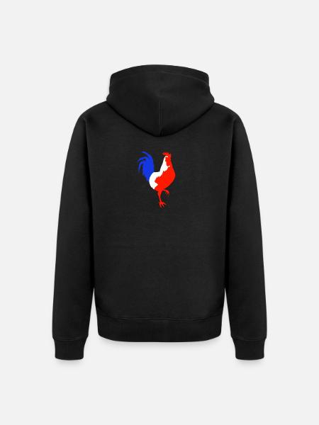 coq bleu blanc rouge - Veste à capuche bio Premium Unisexe - noir