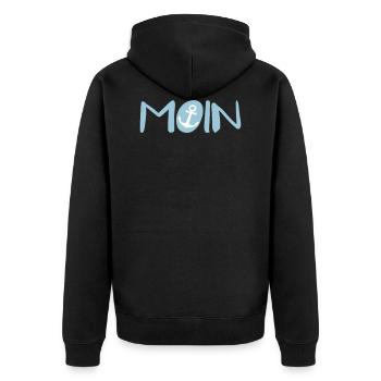Moin sailor - Unisex Premium Organic Zip Hoodie - black - Back - Nico (187cm)
