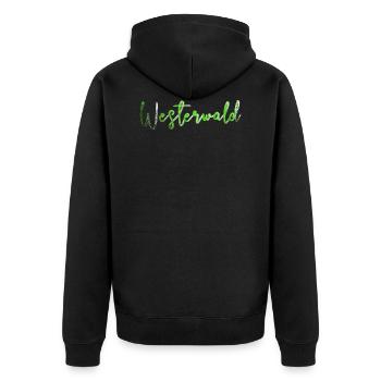 Westerwald Pfalz Geschenkidee Geburtstag Wandern - Unisex Premium Bio Zip Hoodie - Schwarz - Hinten - Nico (187cm)