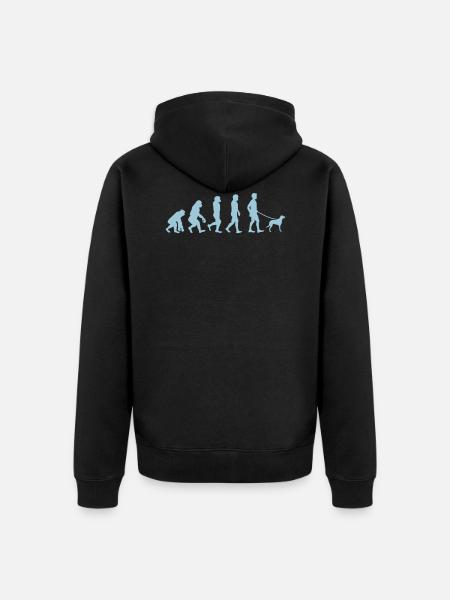 Evolution of the dog lover - Unisex Premium Organic Zip Hoodie - black
