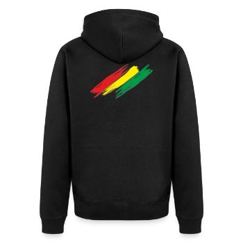 Barres de couleur rouge-jaune-vert avec des ombres - Veste à capuche bio Premium Unisexe - noir - Dos - Nico (187cm)