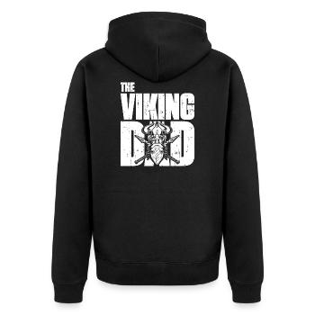 Père viking cadeau fête des pères papa viking - Veste à capuche bio Premium Unisexe - noir - Dos - Nico (187cm)