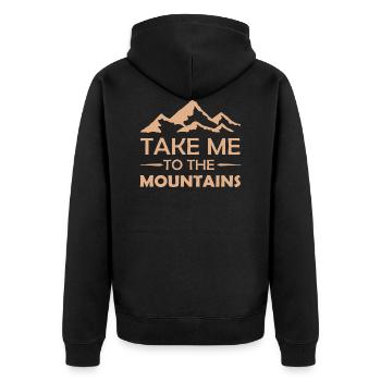 Emmenez-moi à la montagne - Mountains - Veste à capuche bio Premium Unisexe - noir - Dos - Nico (187cm)