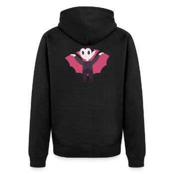 Vampir - Unisex Premium Bio Zip Hoodie - Schwarz - Hinten - Nico (187cm)