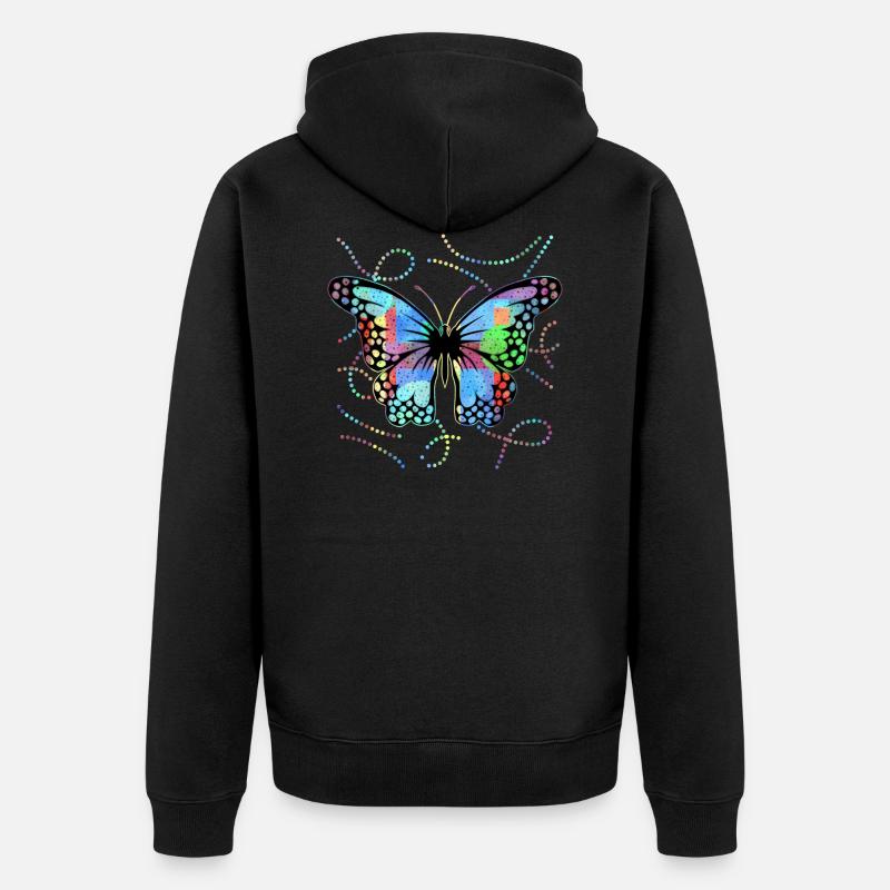 papillon - Veste à capuche bio Premium Unisexe - noir