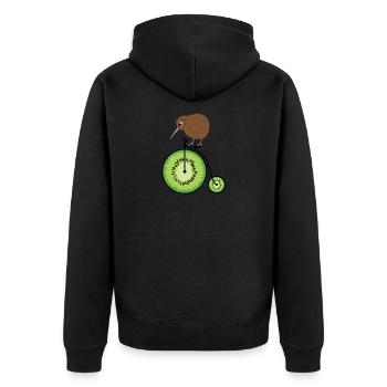 Kiwi Bird Two Wheeler Kiwi Fruit New Zealand Shirt - Veste à capuche bio Premium Unisexe - noir - Dos - Nico (187cm)
