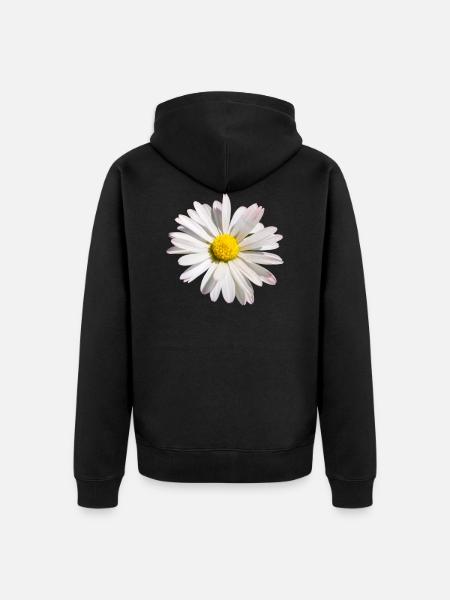 Daisy flower - Unisex Premium Organic Zip Hoodie - black