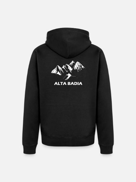 skiing alta badia - Unisex Premium Organic Zip Hoodie - black