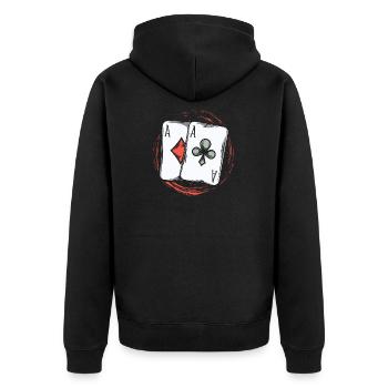 Poker | Cartes De Cartes De Poker Cartes Cadeaux - Veste à capuche bio Premium Unisexe - noir - Dos - Nico (187cm)