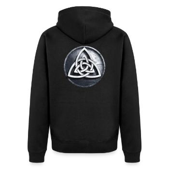 triquetra celtique - Veste à capuche bio Premium Unisexe - noir - Dos - Nico (187cm)