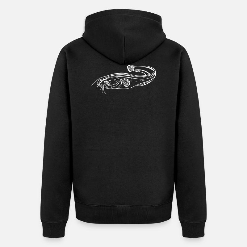 Poisson-chat - pêcheur - Veste à capuche bio Premium Unisexe - noir