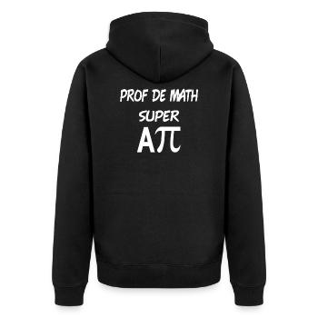 Prof de math super happy jeux de mots mathématique - Veste à capuche bio Premium Unisexe - noir - Dos - Nico (187cm)