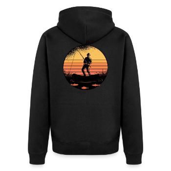 Fishing just what for men fishing gift - Unisex Premium Organic Zip Hoodie - black - Back - Nico (187cm)