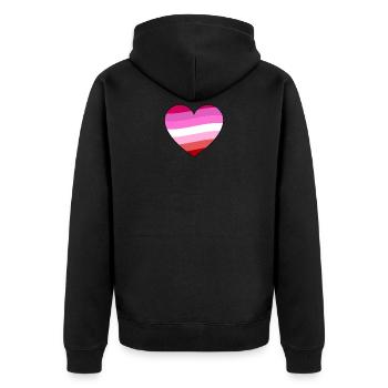 Pride Lesbian - Unisex Premium Bio Zip Hoodie - Schwarz - Hinten - Nico (187cm)