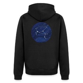 Sternbild Schütze Sternzeichen - Unisex Premium Bio Zip Hoodie - Schwarz - Hinten - Nico (187cm)