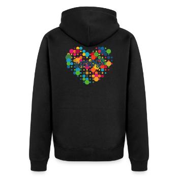 Colorful Heart Dot Design - 17sdgs - Unisex Premium Organic Zip Hoodie - black - Back - Nico (187cm)