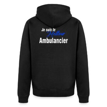 ambulancier cadeau humour ambulancier - Veste à capuche bio Premium Unisexe - noir - Dos - Nico (187cm)