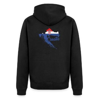 Croatia | Balkan Croatian Croatian flag gift - Unisex Premium Organic Zip Hoodie - black - Back - Nico (187cm)
