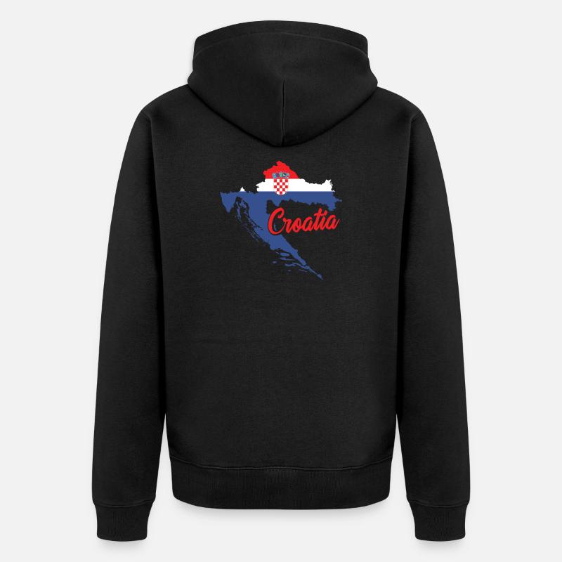 Croatie Balkans | Cadeau de vacances croate croate - Veste à capuche bio Premium Unisexe - noir