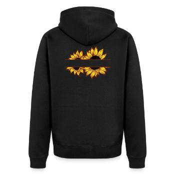 Double couleur fendue de tournesol - Veste à capuche bio Premium Unisexe - noir - Dos - Nico (187cm)
