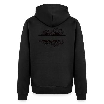 Double tournesol fendu noir - Veste à capuche bio Premium Unisexe - noir - Dos - Nico (187cm)