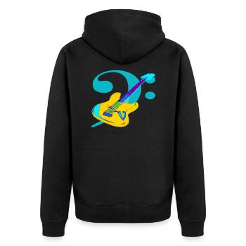 Bass Guitar Music Notes Clef - Veste à capuche bio Premium Unisexe - noir - Dos - Nico (187cm)