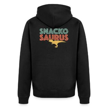 snackosaurus dinosaure lézard collation mot jeunesse - Veste à capuche bio Premium Unisexe - noir - Dos - Nico (187cm)