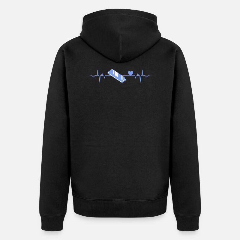 Battement de coeur de l'harmonica - Veste à capuche bio Premium Unisexe - noir