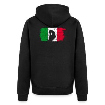Italy gesture flag Italian - Unisex Premium Organic Zip Hoodie - black - Back - Nico (187cm)