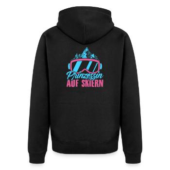 Ski Prinzessin Skier Skifahrer Skifahren Geschenke - Unisex Premium Bio Zip Hoodie - Schwarz - Hinten - Nico (187cm)