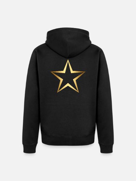 Stern gold - Unisex Premium Bio Zip Hoodie - Schwarz