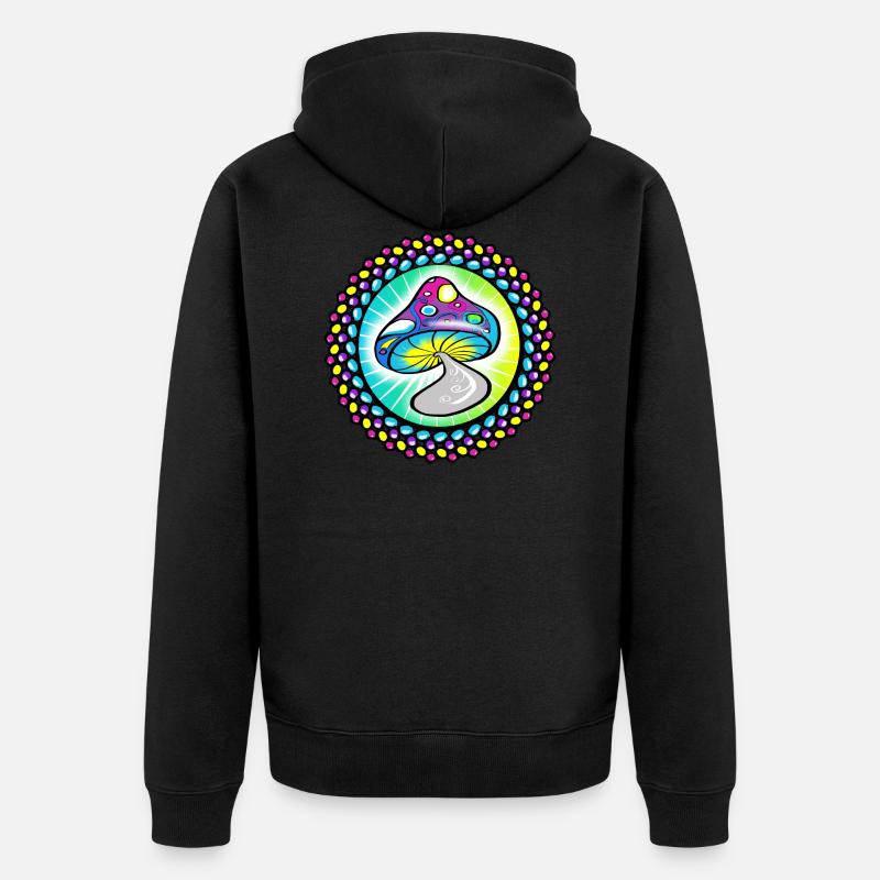 Trippy Goa Champignon - Veste à capuche bio Premium Unisexe - noir