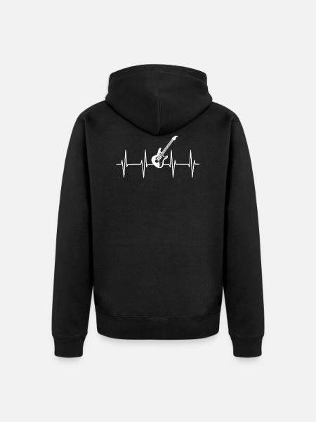 Guitar heartbeat - Unisex Premium Organic Zip Hoodie - black
