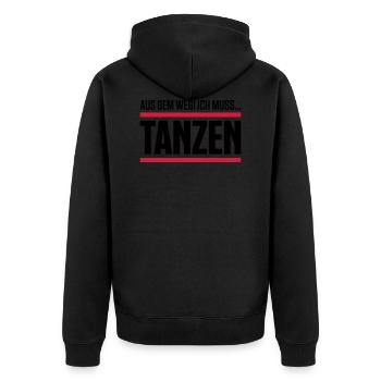 tanzen spruch aus dem weg - Unisex Premium Bio Zip Hoodie - Schwarz - Hinten - Nico (187cm)