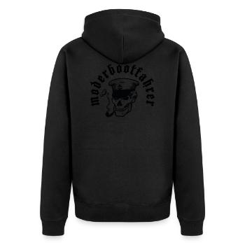 Moderboot 1 - Unisex Premium Organic Zip Hoodie - black - Back - Nico (187cm)