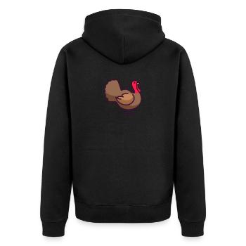 Truthahn - Unisex Premium Bio Zip Hoodie - Schwarz - Hinten - Nico (187cm)