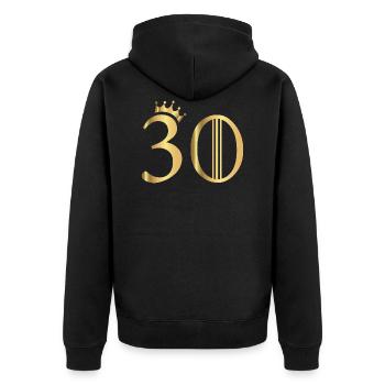 30 ans - Veste à capuche bio Premium Unisexe - noir - Dos - Nico (187cm)