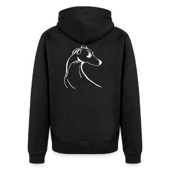 Lévrier italien blanc - Veste à capuche bio Premium Unisexe - noir - Dos - Nico (187cm)