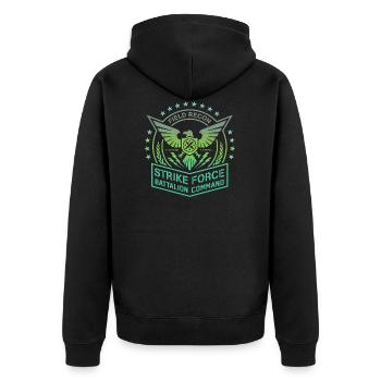 Military Strike Force Design - Unisex Premium Organic Zip Hoodie - black - Back - Nico (187cm)
