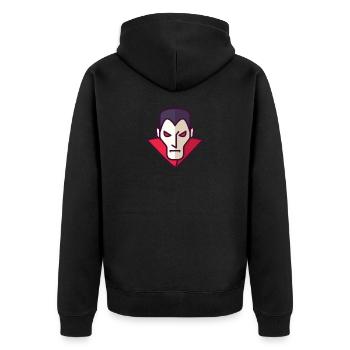 Vampir - Unisex Premium Bio Zip Hoodie - Schwarz - Hinten - Nico (187cm)