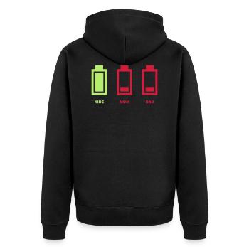 enfants, batterie, batterie, famille, famille - Veste à capuche bio Premium Unisexe - noir - Dos - Nico (187cm)